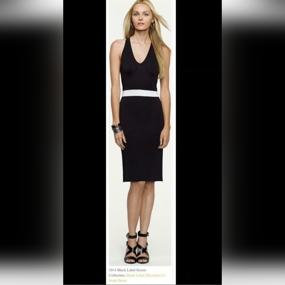Ralph Lauren Black Label Sleeveless Ponti Knit Crossback Dress Sz M 2014 Resort